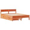 vidaXL Cadre de lit sans matelas cire marron 135x190cm bois pin massif