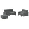 vidaXL Ensemble de canap&eacute;s 3 pcs coussins gris fonc&eacute; tissu