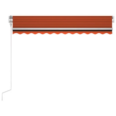 vidaXL Auvent automatique capteur de vent/LED 350x250 cm Orange/marron