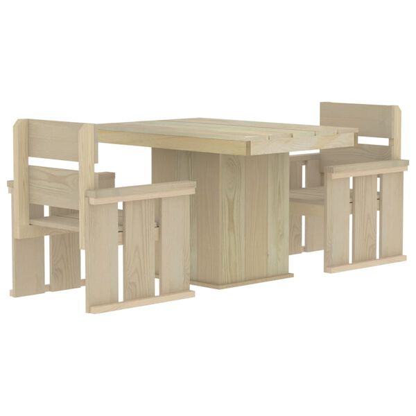vidaXL Ensemble &agrave; manger de jardin 3 pcs Bois de pin impr&eacute;gn&eacute;