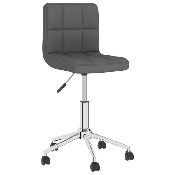 vidaXL Chaise pivotante de salle &agrave; manger Gris fonc&eacute; Tissu