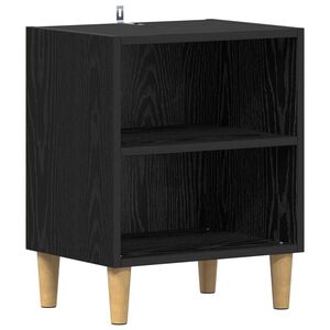 vidaXL Armoire de lit Ch&ecirc;ne noir 40 x 30 x 50 cm Bois d'ing&eacute;nierie