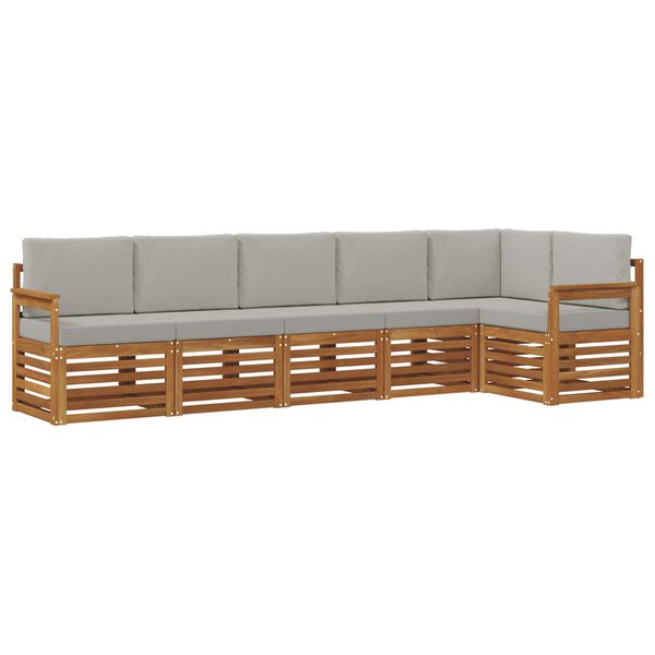vidaXL Ensembles de canap&eacute;s avec coussin 6 pcs Gris Naturel et Clair