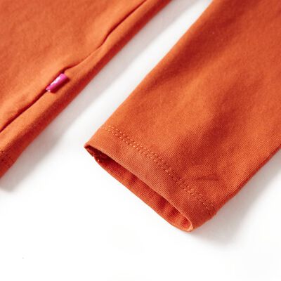 T-shirt enfants à manches longues orange brûlé 92