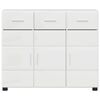 vidaXL Buffet avec &eacute;tag&egrave;re FLORIN Blanc brillant 88,5 x 30,5 x 73 cm