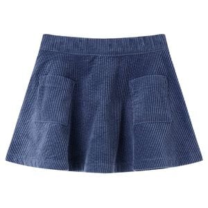 Jupe &agrave; poches en velours c&ocirc;tel&eacute; pour enfants bleu marine 104