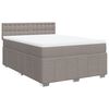 vidaXL Sommier &agrave; lattes de lit avec matelas Taupe 140x200 cm Tissu