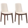 vidaXL Chaises &agrave; manger coussins 2 pcs marron bois massif caoutchouc