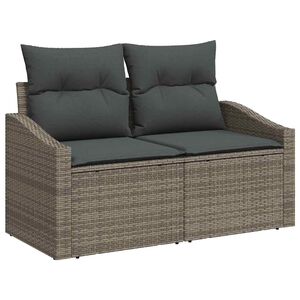 vidaXL Ensemble de canap&eacute; de jardin 7 pc Gris polyrotin
