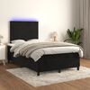 vidaXL Sommier &agrave; lattes de lit et matelas LED noir 120x190 cm velours