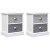 vidaXL Tables de chevet 2 pcs Gris 38x28x45 cm Bois