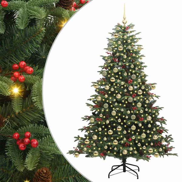vidaXL Sapin de Noël artificiel Vert 210 cm PVC, métal et plastique