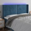 vidaXL T&ecirc;te de lit &agrave; LED Bleu fonc&eacute; 163x16x118/128 cm Velours