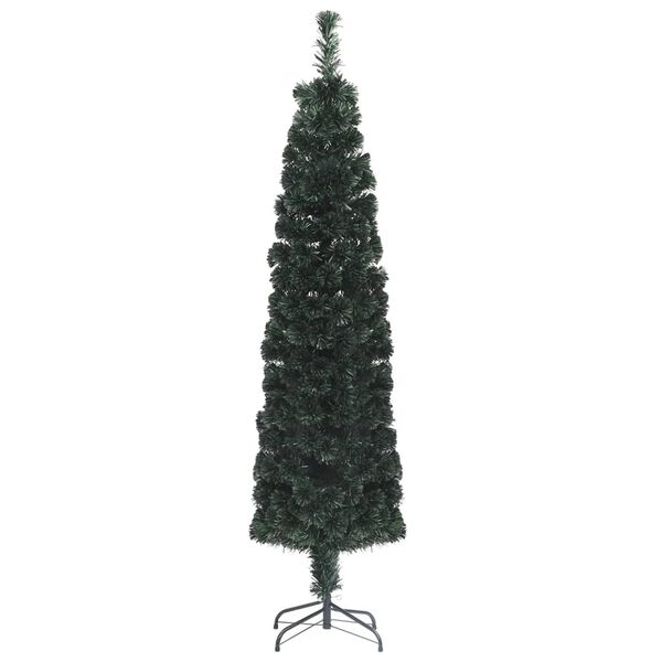 vidaXL Arbre de No&euml;l artificiel mince et support 240 cm fibre optique