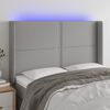 vidaXL T&ecirc;te de lit &agrave; LED Gris clair 147x16x118/128 cm Tissu