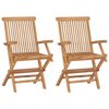 vidaXL Chaises de jardin avec coussins vert vif lot de 2 Bois de teck