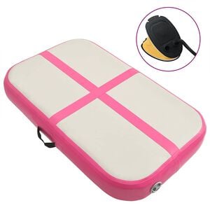 vidaXL Tapis gonflable de gymnastique avec pompe 60x100x15 cm PVC Rose