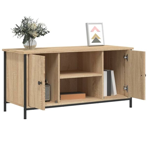vidaXL Meuble TV Ch&ecirc;ne sonoma 100x40x50 cm Bois d'ing&eacute;nierie