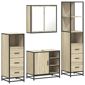 vidaXL Ensemble de meubles de salle de bain 4 pcs ch&ecirc;ne sonoma