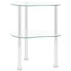 vidaXL Table d'appoint 2 niveaux Transparent 38x38x50 cm Verre tremp&eacute;