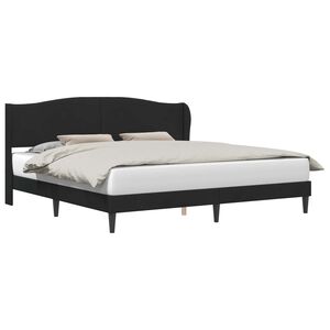 vidaXL Cadre de lit avec t&ecirc;te de lit Noir 200 x 200 cm Velours