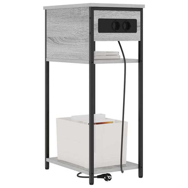 vidaXL Cabinet de chevet Gris Sonoma 41 x 28 x 76 cm Bois d'ing&eacute;nierie