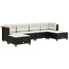 vidaXL Salon de jardin 6 pcs avec coussins noir r&eacute;sine tress&eacute;e