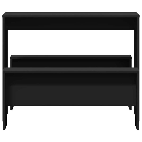 vidaXL Ensemble table à manger et bancs 3 pcs noir bois d'ingénierie