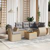 vidaXL Salon de jardin avec coussins 6 pcs beige r&eacute;sine tress&eacute;e