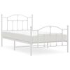 vidaXL Cadre de lit métal sans matelas et pied de lit blanc 100x190 cm