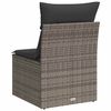 vidaXL Chaise de jardin sans accoudoirs avec coussins gris poly rotin