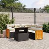 vidaXL Salon de jardin 6 pcs avec coussins noir r&eacute;sine tress&eacute;e
