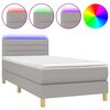 vidaXL Sommier &agrave; lattes de lit avec matelas et LED Gris clair 80x200cm