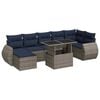 vidaXL Salon de jardin avec coussins 8 pcs gris r&eacute;sine tress&eacute;e acacia