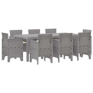 vidaXL Ensemble de salle &agrave; manger pour jardin 9 pc Gris clair