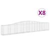 vidaXL Paniers &agrave; gabions arqu&eacute;s 8 pcs 400x30x60/80 cm Fer galvanis&eacute;