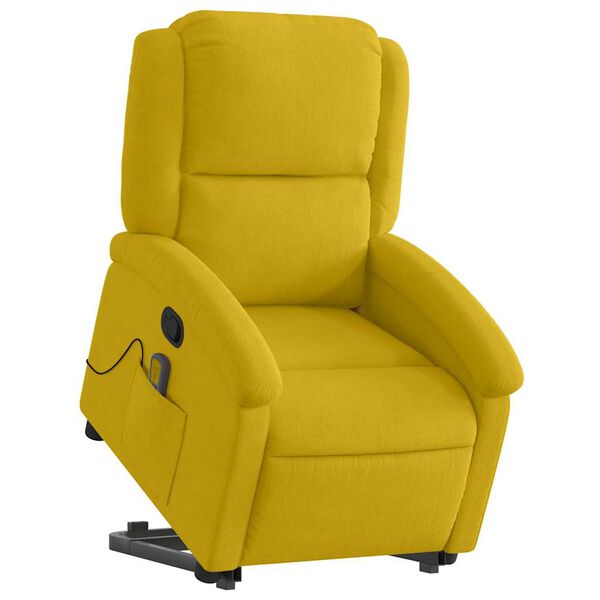 vidaXL Fauteuil de massage inclinable Jaune Velours