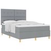 vidaXL Lit &agrave; ressorts avec matelas Gris clair 140 x 190 cm tissu