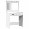 vidaXL Ensemble de table de maquillage avec LED avec porte 3 pcs Blanc