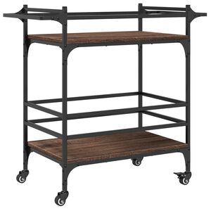 vidaXL Chariot de cuisine ch&ecirc;ne marron 82x40x78,5 cm bois d'ing&eacute;nierie