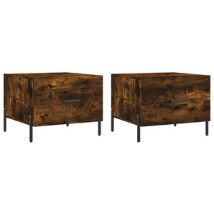 vidaXL Tables basses 2 pcs ch&ecirc;ne fum&eacute; 50x50x40 cm bois d'ing&eacute;nierie
