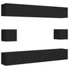 vidaXL Ensemble de meubles TV 6 pcs Noir Bois d'ing&eacute;nierie