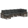 vidaXL Ensemble de canap&eacute; de jardin 7 pc Gris et Gris fonc&eacute; polyrotin
