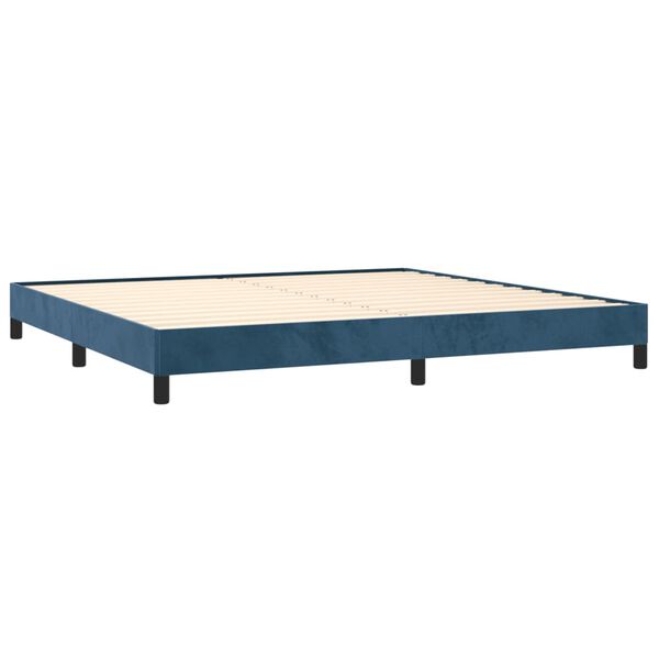 vidaXL Cadre de lit sans matelas bleu fonc&eacute; 200x200 cm velours