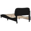 vidaXL Cadre de lit sans matelas Hvar noir 90x200 cm tissu
