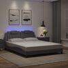 vidaXL Cadre de lit Viana avec LED sans matelas gris 160x200 cm