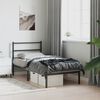 vidaXL Cadre de lit m&eacute;tal sans matelas avec t&ecirc;te de lit noir 90x200 cm