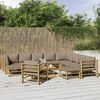 vidaXL Salon de jardin 12 pcs avec coussins taupe bambou