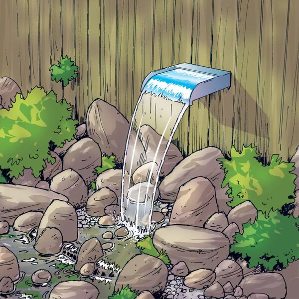 Ubbink Lame cascade Nevada 60 cm avec &eacute;clairage LED Inox