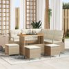 vidaXL Ensemble de canap&eacute; de jardin 9 pcs Beige Poly rotin